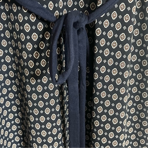 Gilli Carenza Faux Wrap Geometric Print Size Small V-Neck Dress Navy Blue - Picture 3 of 12